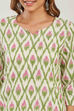 White Cotton Straight Suit Set image number 1
