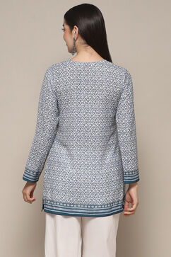 Indigo Polyester Straight Kurti image number 3