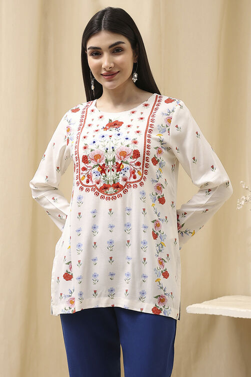 Green Viscose Rayon Straight Kurti image number 5