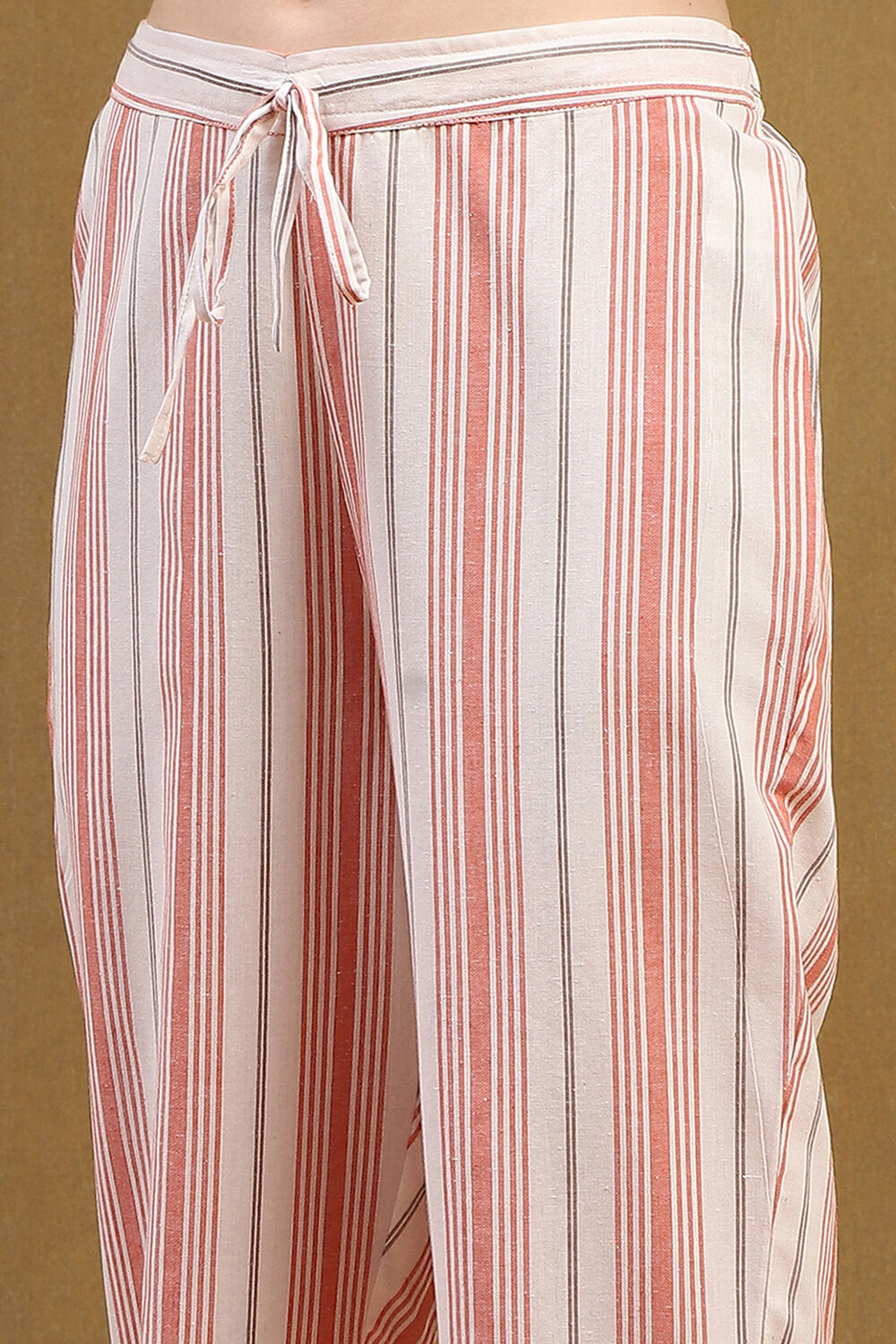 Orange Cotton Printed Straight Suit Set image number 2