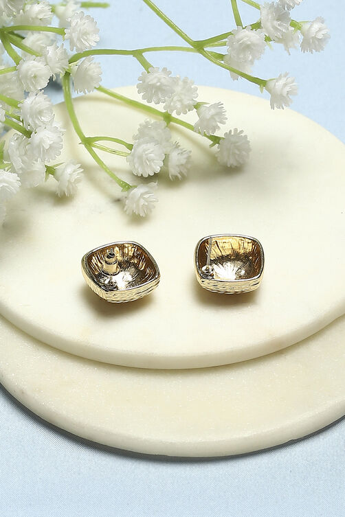 Gold-Toned Everyday Contemporary Squircle Studs image number 2