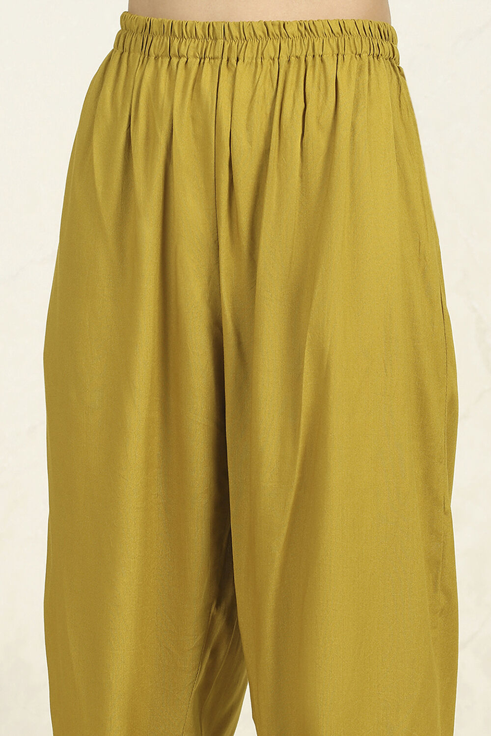 Yellow Cotton Floral Printed Unstitched Suit Set image number 3