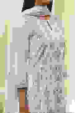 Off-White and Blue Cotton Straight Suit Set image number 1