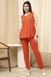 Orange Solid Straight Co-ord Set image number 6