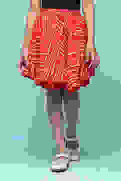 Red Rayon Printed Short Skirt image number 5