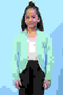 Powder Blue Acrylic Blend Front Open Shrug image number 5