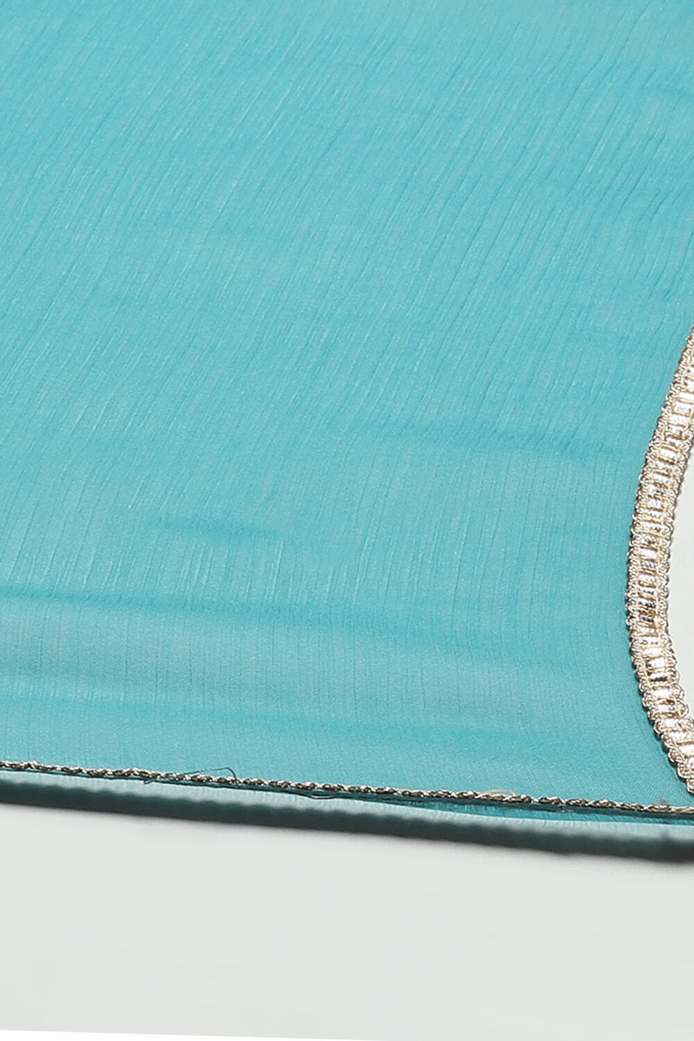 Sea Green Polyester Anarkali Kurta Churidar Suit Set image number 3