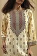 Beige Printed Straight Short Kurta image number 1