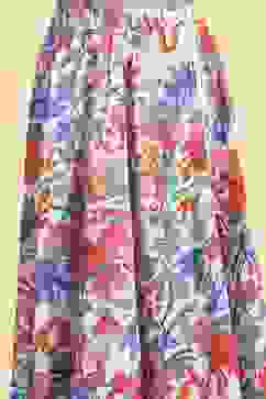 White Viscose Rayon Flared Printed Lehenga Set image number 2