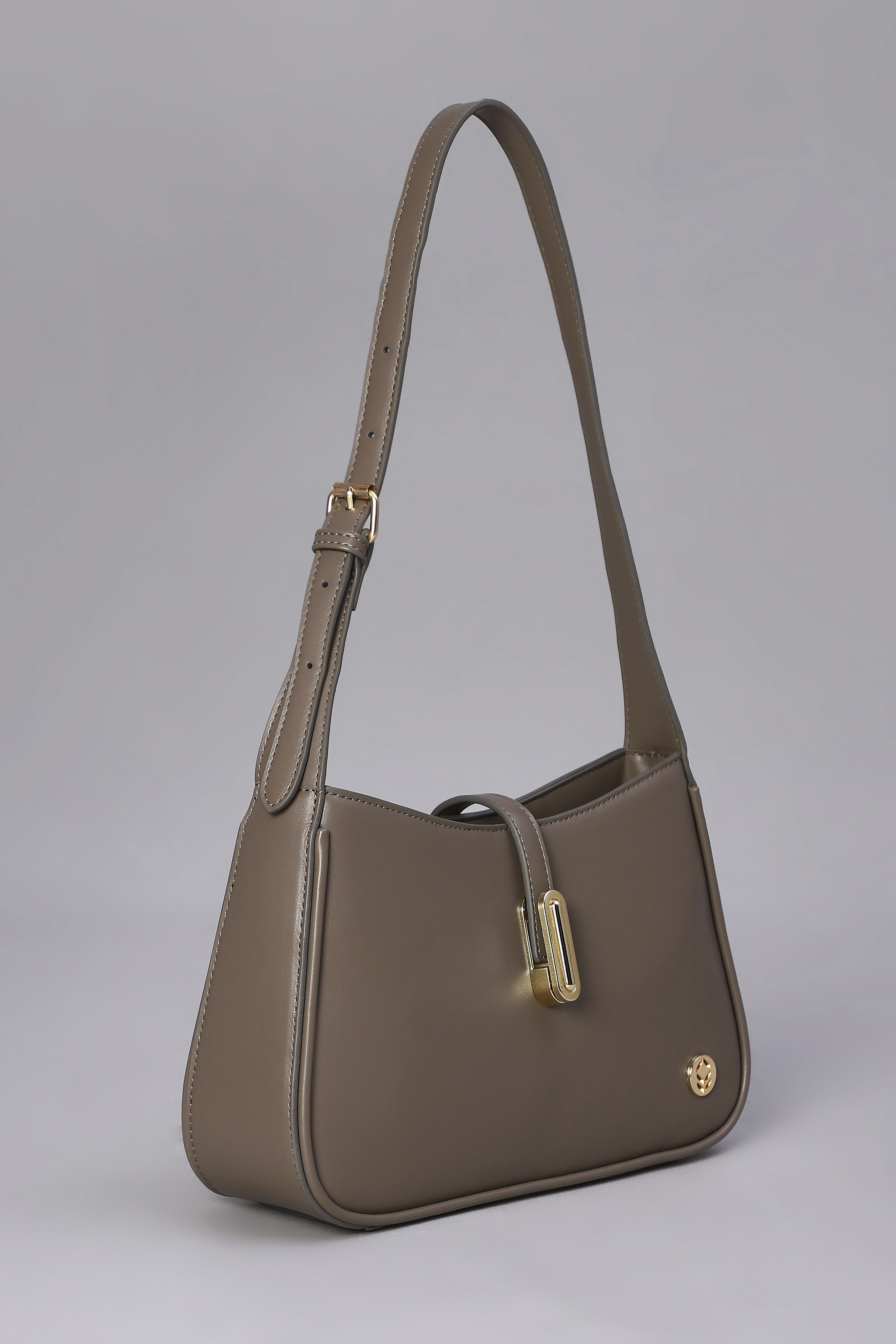 Grey PU Shoulder Bag image number 3