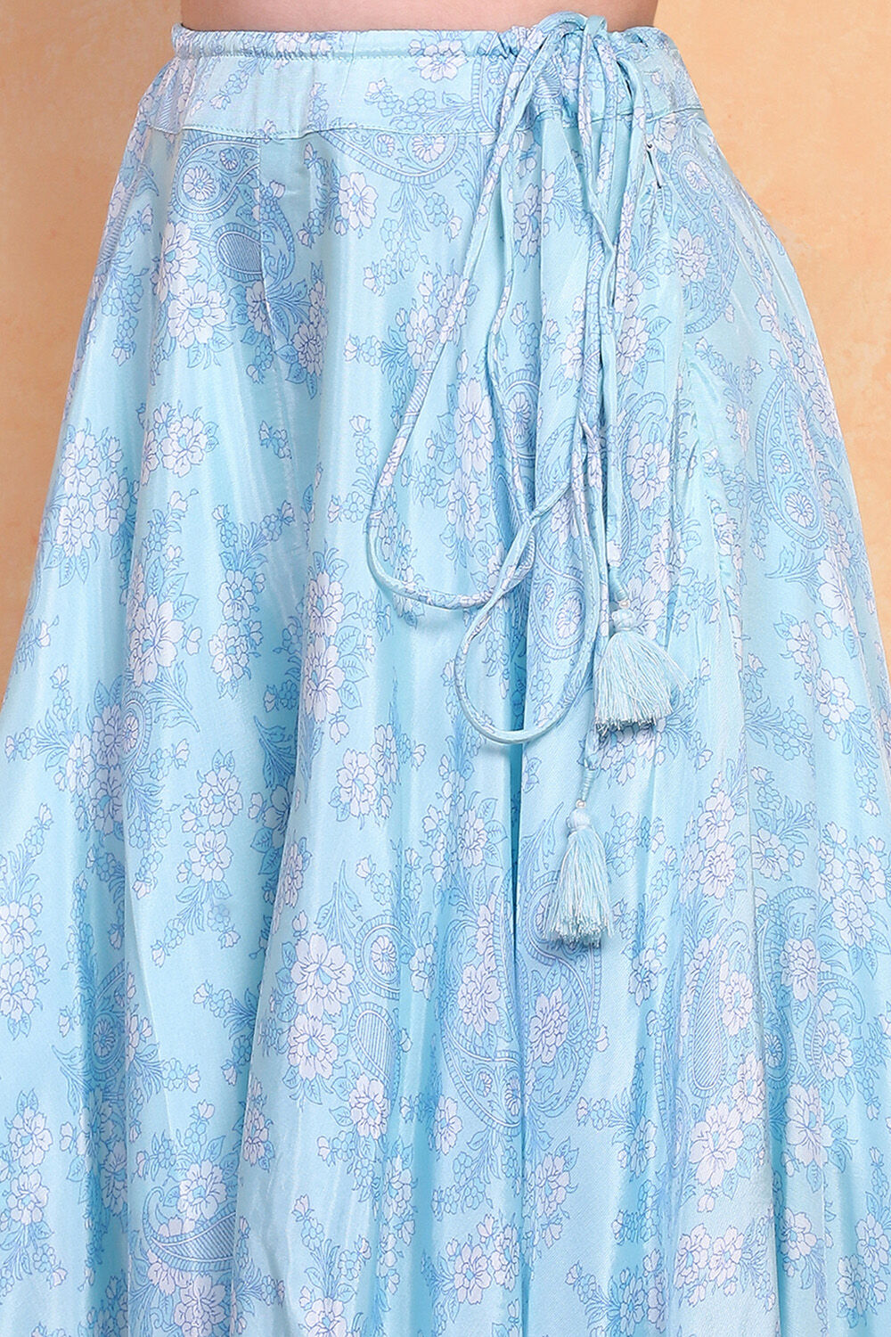 Aqua Printed Strappy Straight Suit Set image number 2