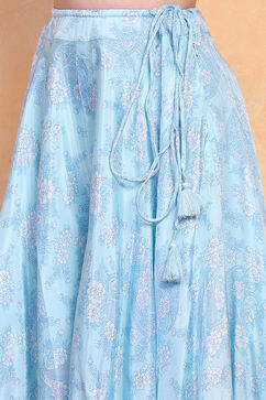 Aqua Viscose Sharara Suit Set image number 2