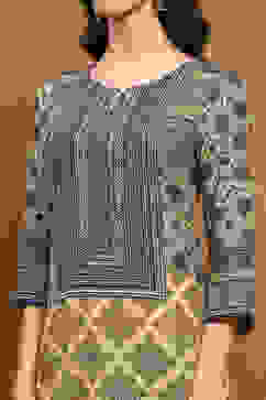 Green Printed Straight Kurta image number 1