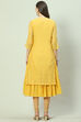 Yellow Art Silk Straight Embroidered Kurta image number 4