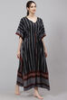 Black Straight Cotton Printed Sleepwear image number 4