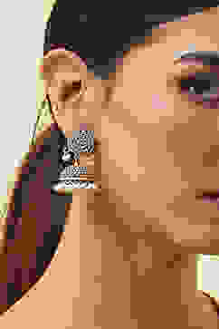 Oxidised Gold Brass Jhumka image number 1