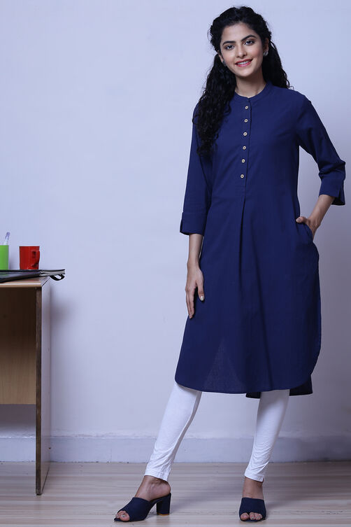 White Cotton Yarndyed Kurta image number 0