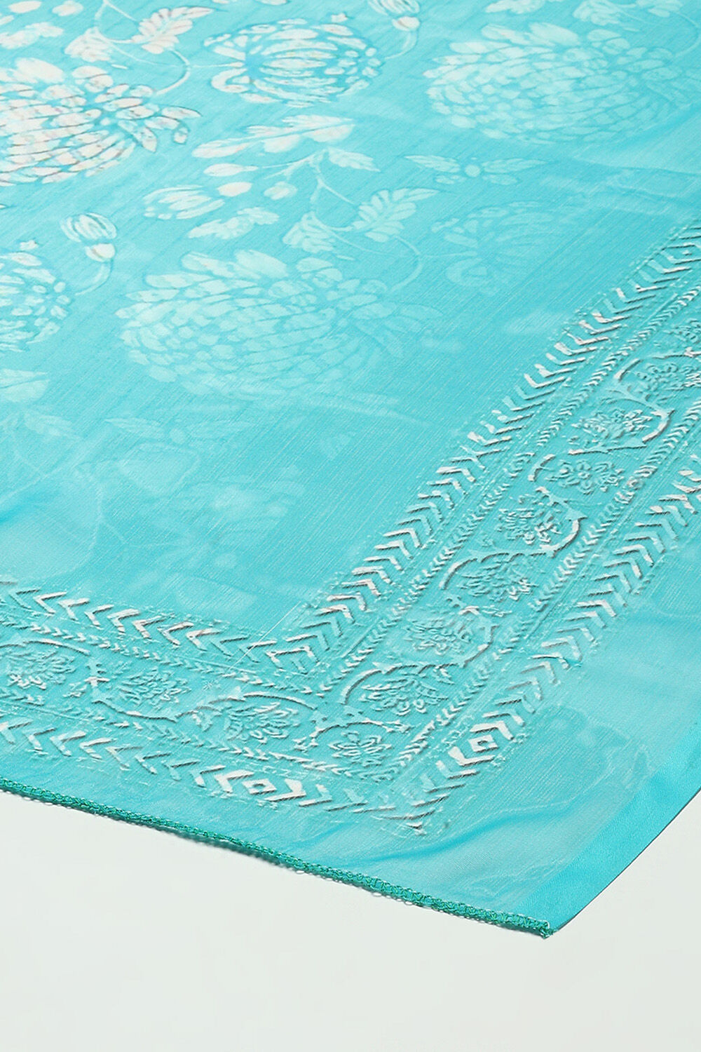 Mustard Cotton Blend Digital Print Unstitched Suit Set image number 4