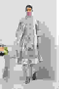 Khaki Green Cotton Floral Printed Straight Suit Set image number 0