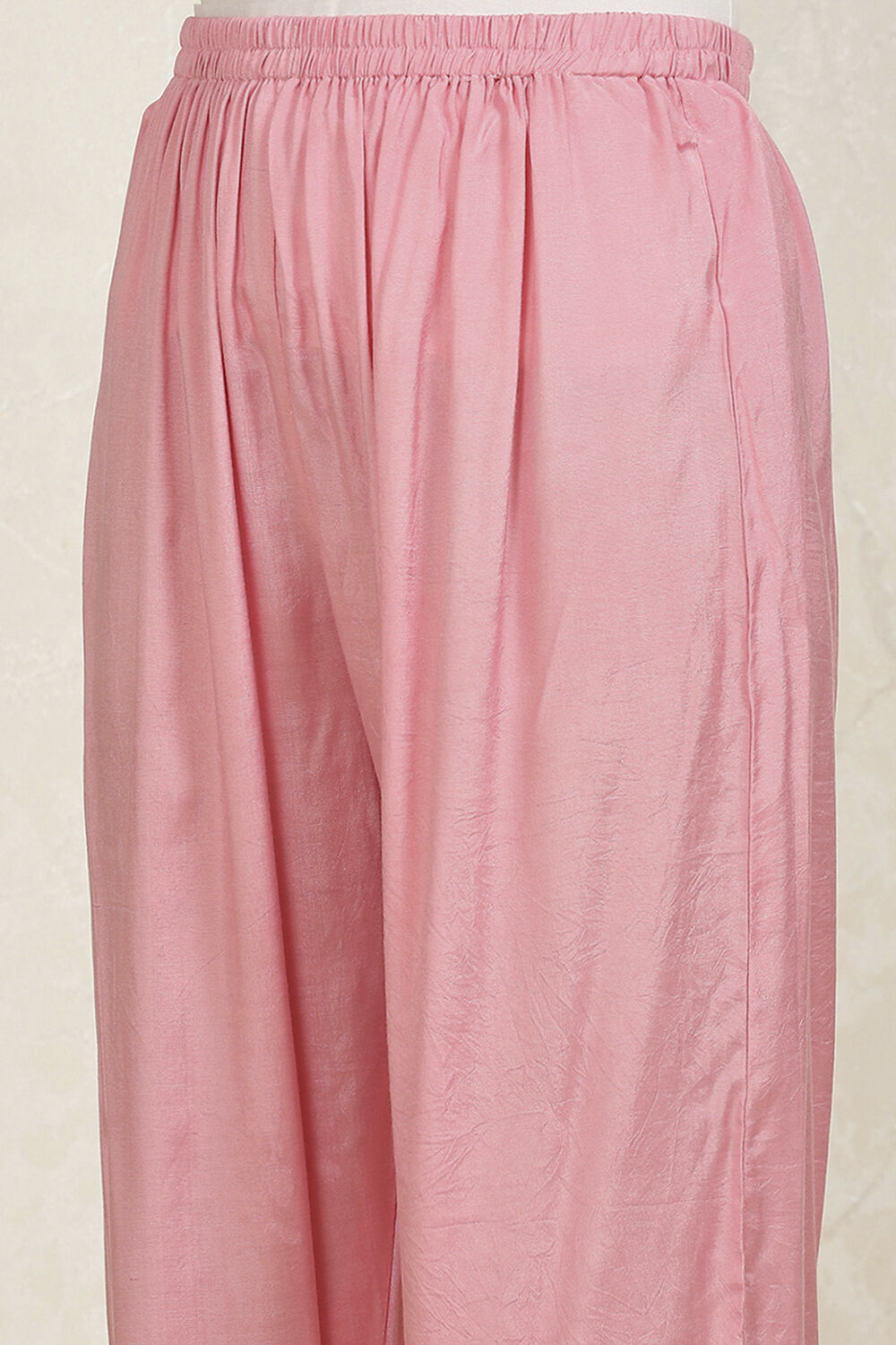 Pink Silk Blend Machine Embroidered Unstitched Suit Set image number 3