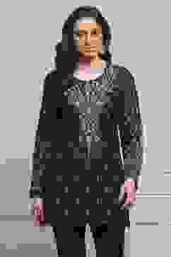 Black Cotton Blend Yarndyed Straight Kurta image number 5