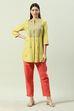 Mint Green Rayon Straight Solid Kurti image number 5