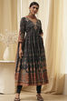 Ecru Cotton Printed Anarkali Suit Set image number 0