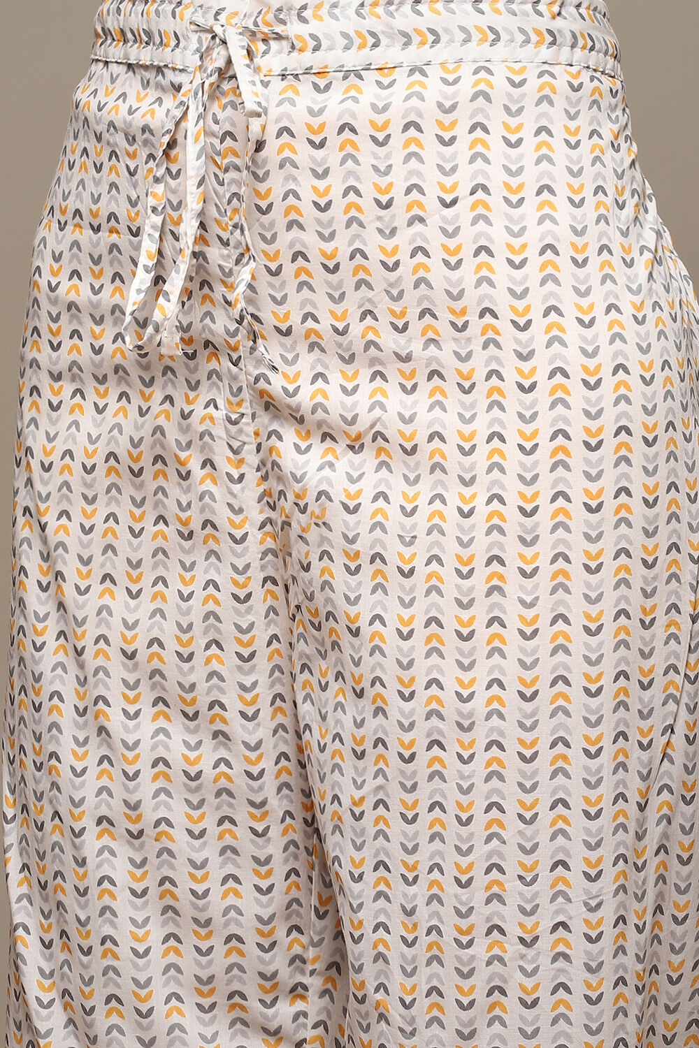 Ivory Cotton Straight Kurta Palazzo Suit Set image number 2