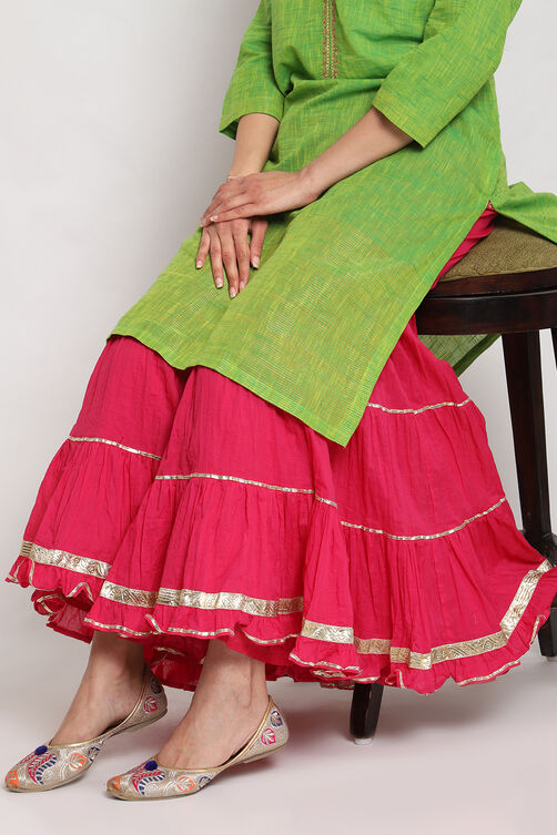 Blue Cotton Sharara Pants image number 3