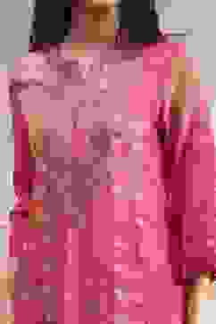 Pink Printed Straight Suit Set image number 1