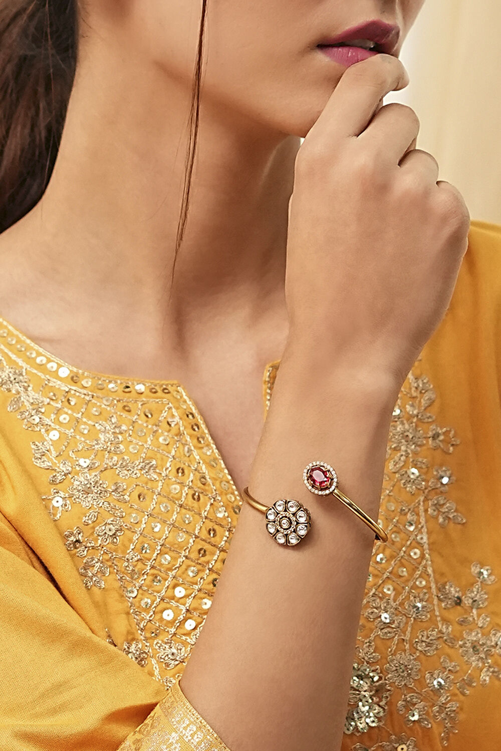 Red Brass Bracelet image number 1