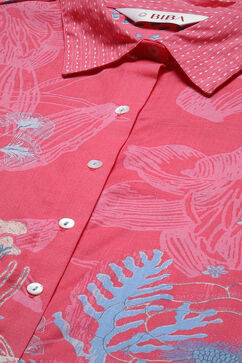 Coral Rayon Printed Shirt image number 5