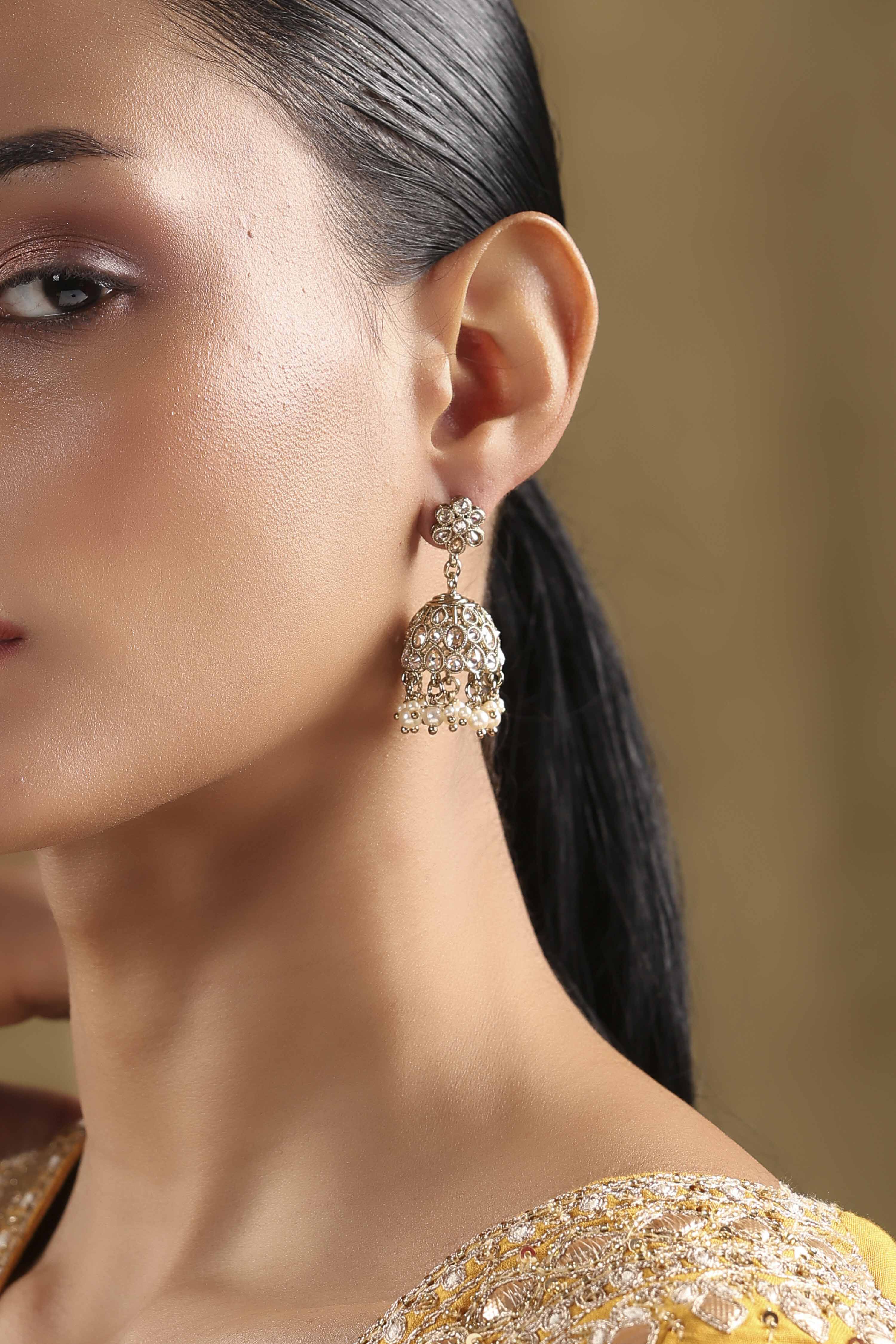 Champagne Alloy Jhumka image number 1