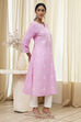 Light Pink Cotton Straight Kurta image number 4