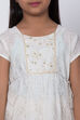 Off White Cotton A-Line Kurta Churidar Suit Set image number 1