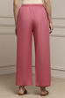 Light Pink Viscose Rayon Straight Palazzos image number 5