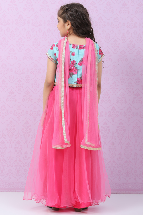 Pink Art Silk Lehenga Set image number 4