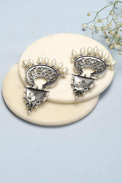 Oxidised Mint Brass Earrings image number 2