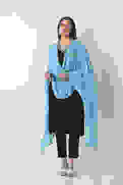 Turquoise Mul Chanderi Dupatta image number 0