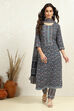 Green Cotton Floral Printed Unstitched Suit Set image number 1