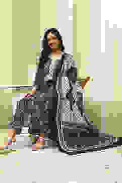 Assorted Cotton Hand Block Print Unstitched Suit Set image number 1