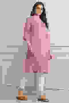 Pink Viscose Straight Printed Kurta image number 4