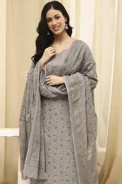 Assorted Cotton Hand Block Print Unstitched Suit Set image number 8