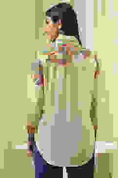 Beige Cotton Floral Printed Shirt image number 3