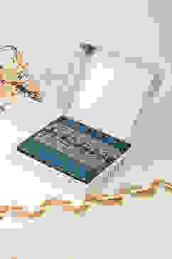 Blue Chanderi Printed Unstitched Suit Set image number 0