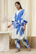 Indigo Blue and White Straight Co-ord Set image number 7