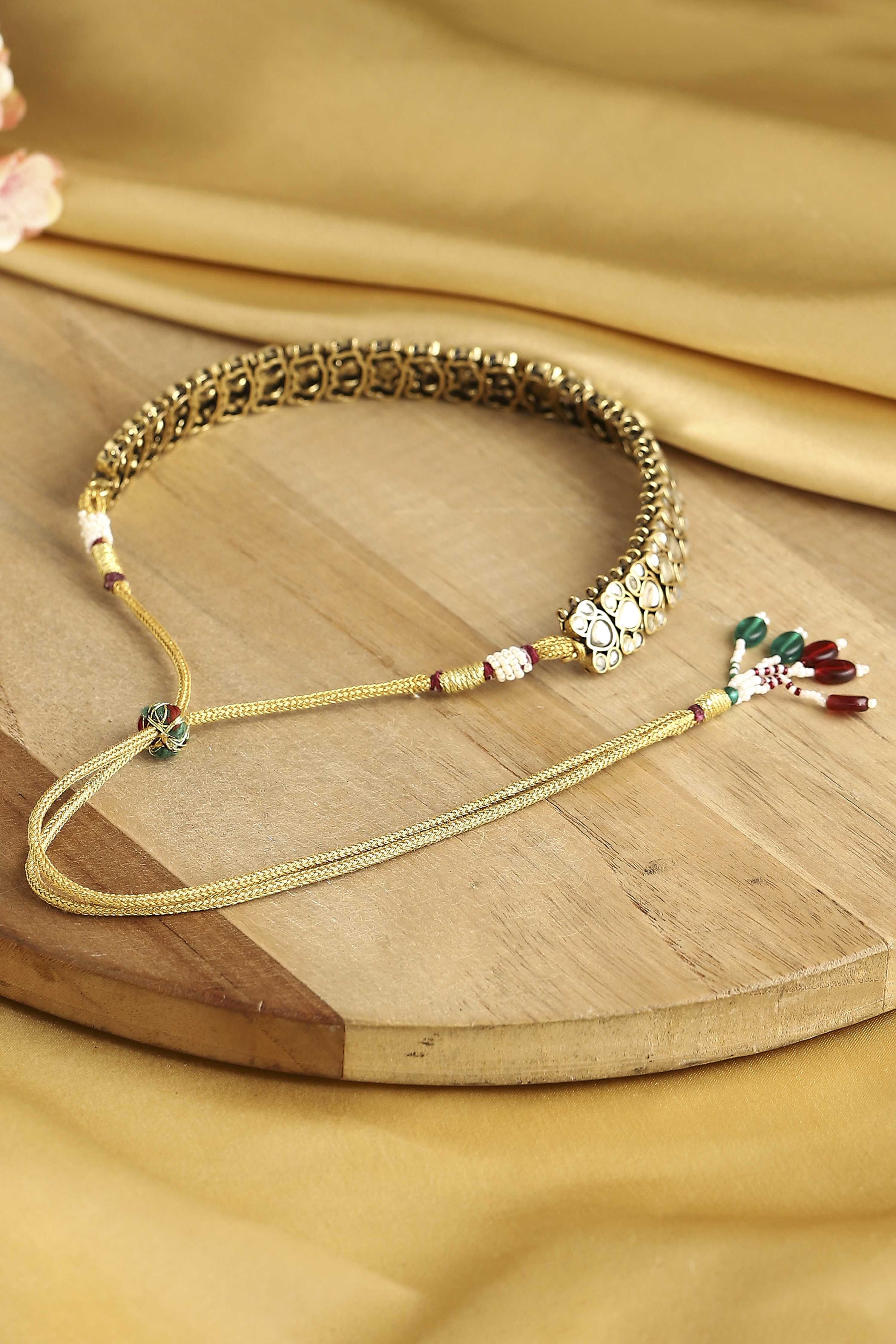 White Brass Kundan Necklace image number 2