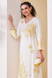 Off White Viscose Rayon Straight Kurta Pants Set image number 7