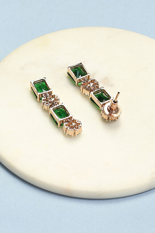 Green Brass Earrings image number 2