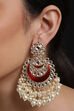 Kundan and pink enamel chandelier earrings image number 0